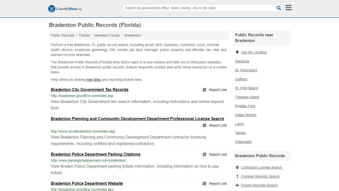 Public Records - Bradenton, FL (Business, Criminal, GIS, Property ...