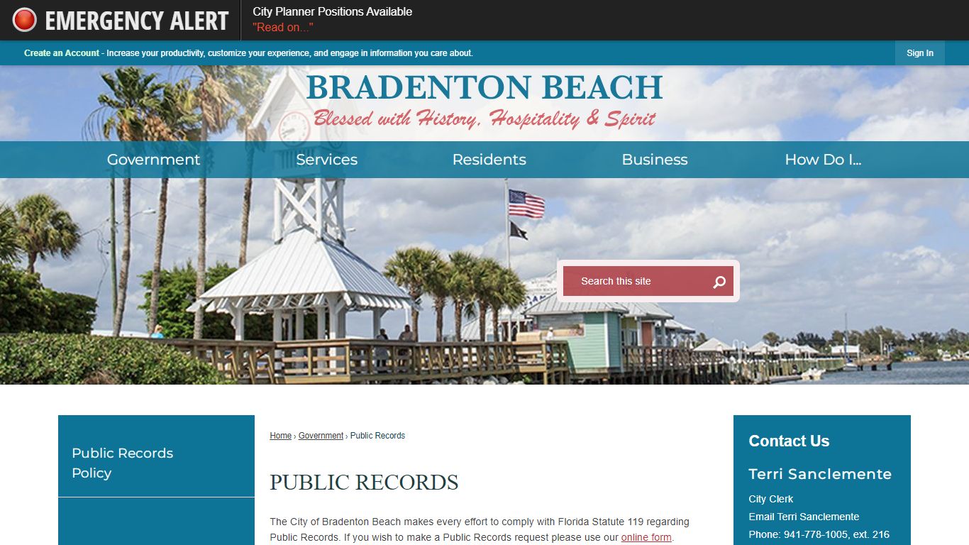 Public Records | Bradenton Beach, FL